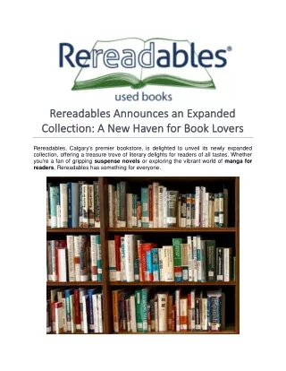 rereadables announces an expanded rereadables