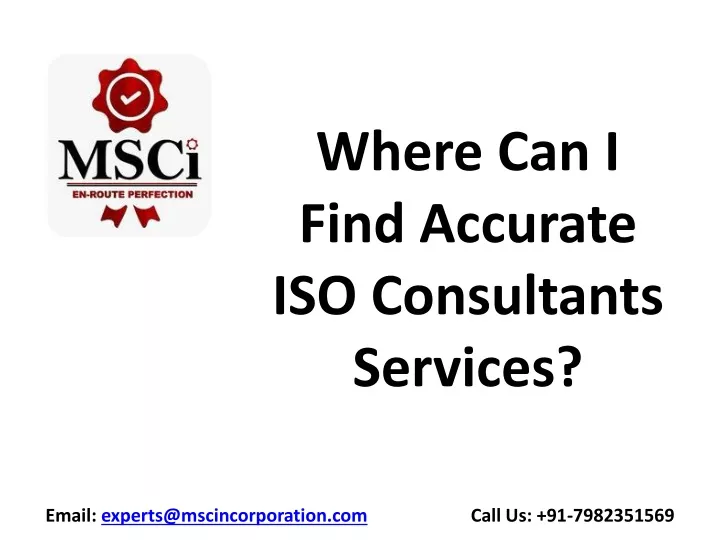 where can i find accurate iso consultants services