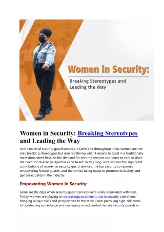 women in security breaking stereotypes