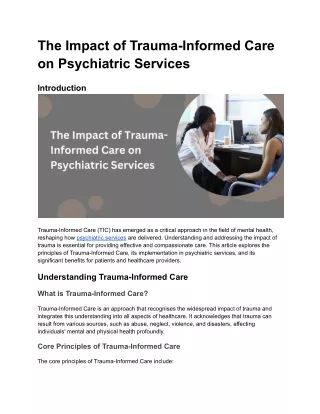 The Impact of Trauma-Informed Care on Psychiatric Services