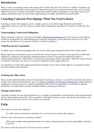Canceling Contracts Post-Signing in Johnsville, New York: Navigating Legalities
