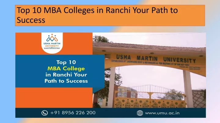 top 10 mba colleges in ranchi your path to success