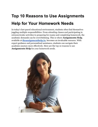 top 10 reasons to use assignments