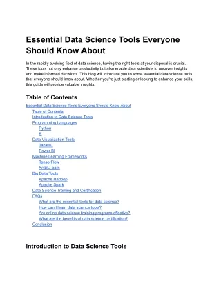 essential data science tools everyone should know