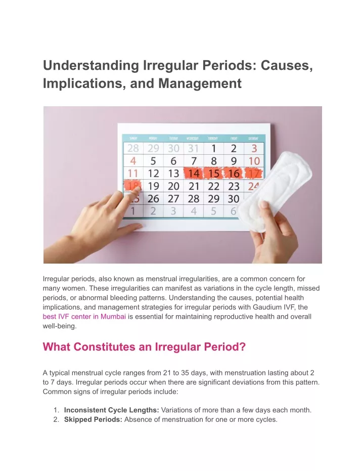 understanding irregular periods causes