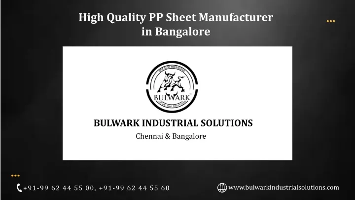 high quality pp sheet manufacturer in bangalore