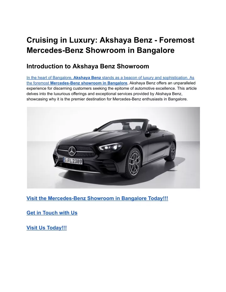 cruising in luxury akshaya benz foremost mercedes