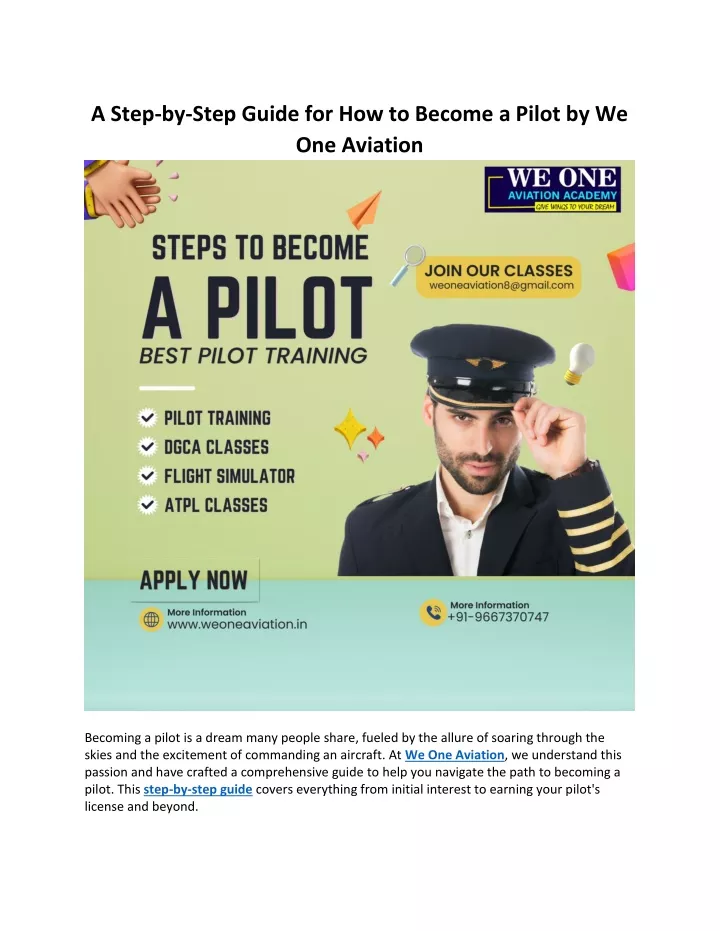 PPT - A Step-by-Step Guide for How to Become a Pilot by We One Aviation ...