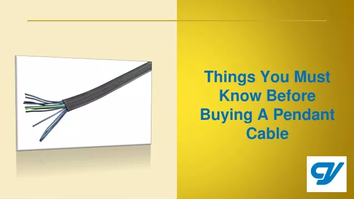 things you must know before buying a pendant cable