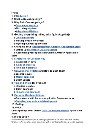 frame 1 introduction 2 what is quickappninja