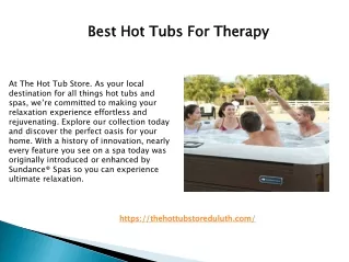 Best Hot Tubs For Therapy