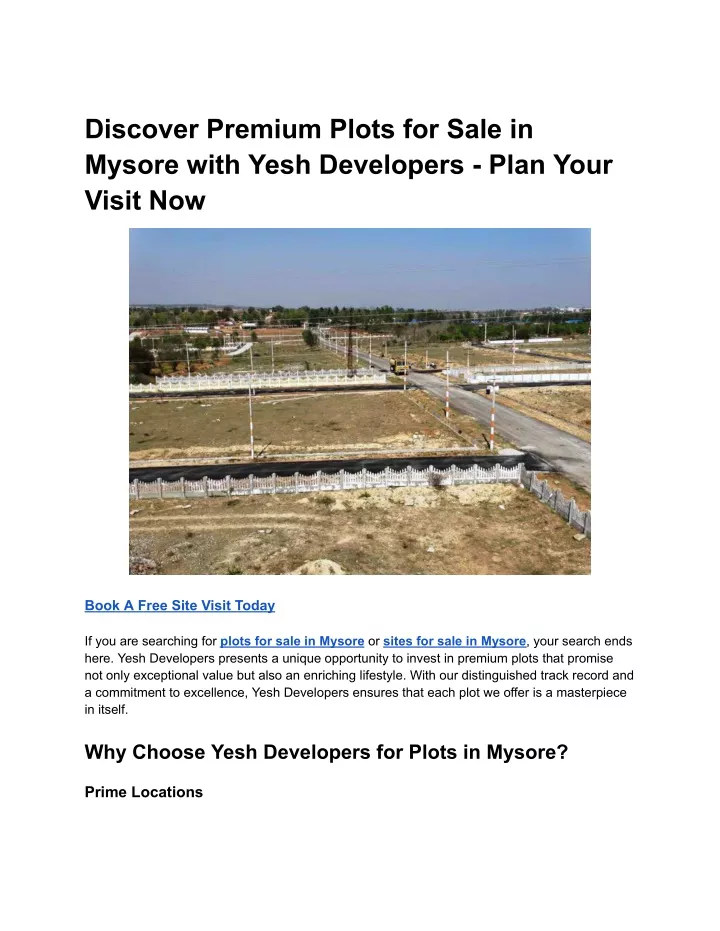 discover premium plots for sale in mysore with