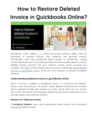 how to restore deleted invoice in quickbooks