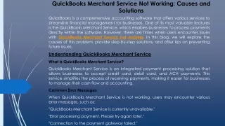 quickbooks merchant service not working causes and solutions