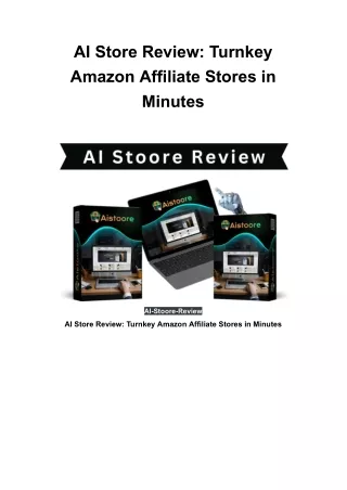 AI Store Review: Turnkey Amazon Affiliate Stores in Minutes