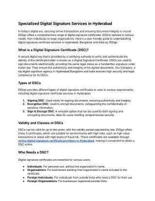 specialized digital signature services
