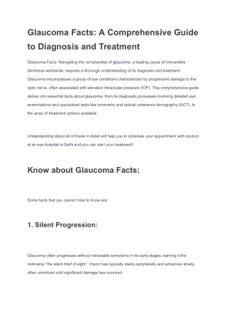 Glaucoma Facts_ A Comprehensive Guide to Diagnosis and Treatment