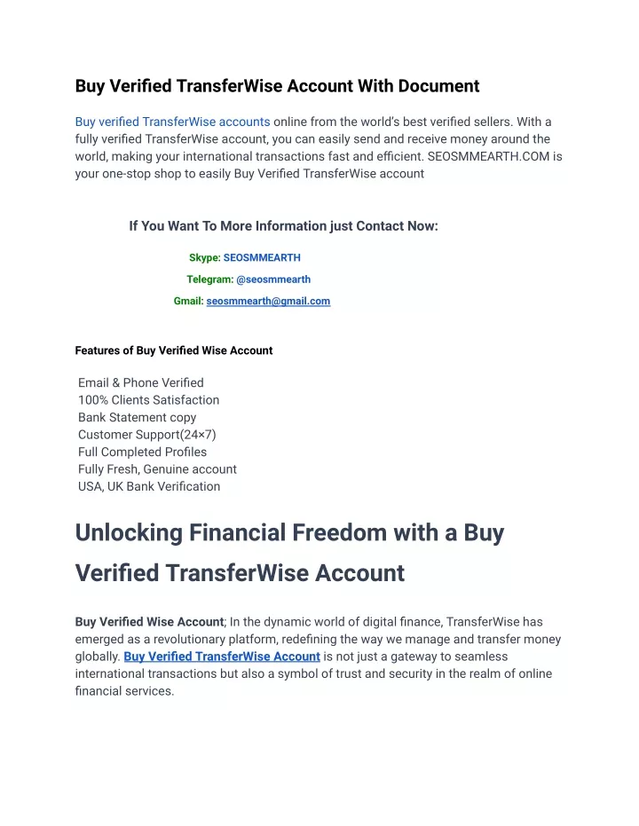 PPT 3 Easy Ways To Make Buy Verified TransferWise Account PowerPoint