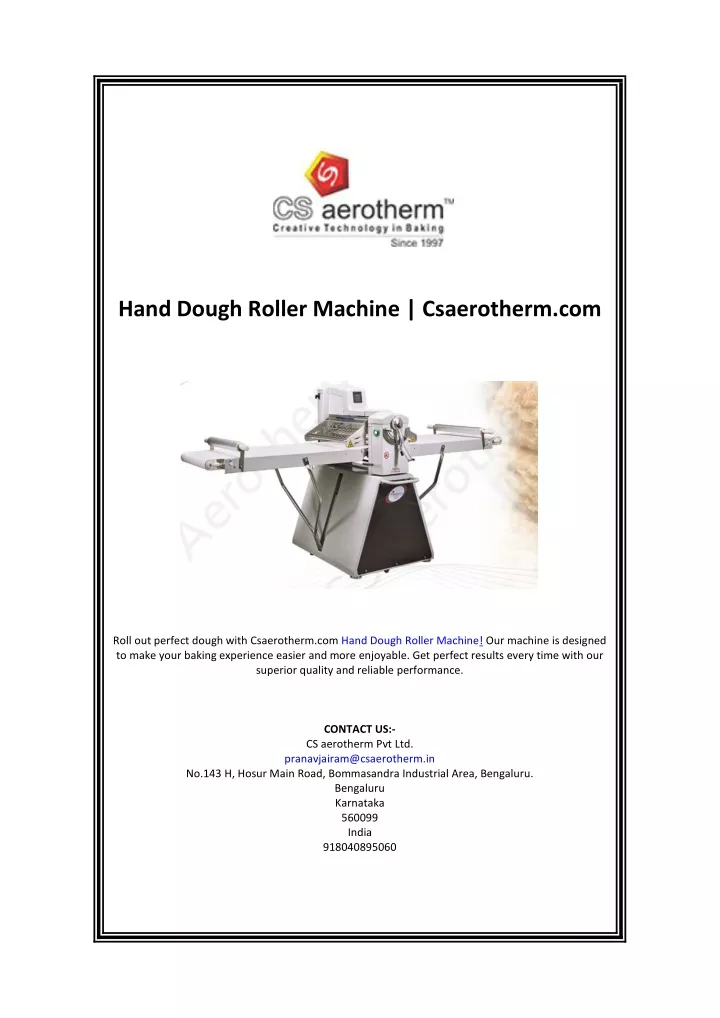 hand dough roller machine csaerotherm com