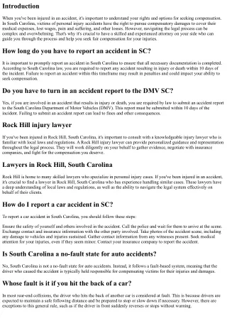 Compensatory Damages in South Carolina: Seeking Fair Compensation for Your Injur
