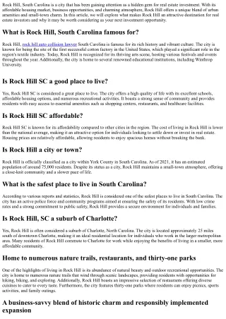 Is Rock Hill a Hidden Gem for Real Estate Investment?