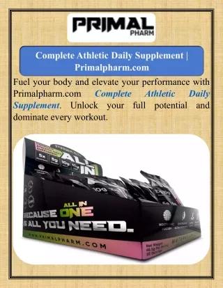 Complete Athletic Daily Supplement  Primalpharm.com