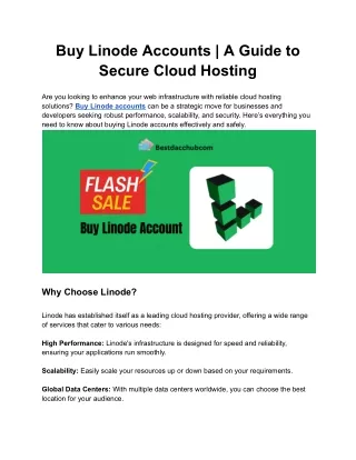 Buy Linode Account _ Cheap Price & Fast Delivery 2024