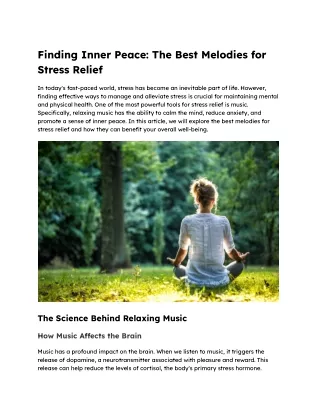 Finding Inner Peace | The Best Melodies for Stress Relief