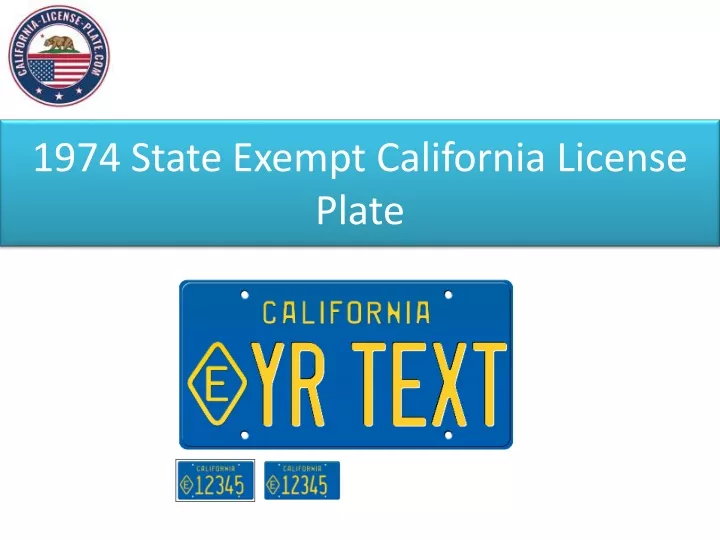 1974 state exempt california license plate