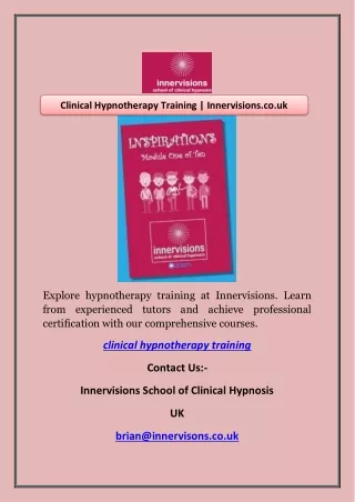 Clinical Hypnotherapy Training | Innervisions.co.uk