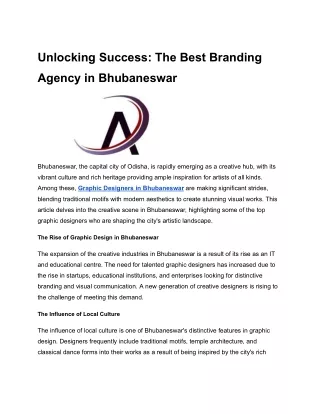Unlocking Success_ The Best Branding Agency in Bhubaneswar