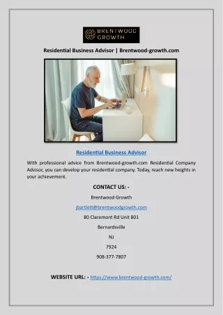 Residential Business Advisor | Brentwood-growth.com