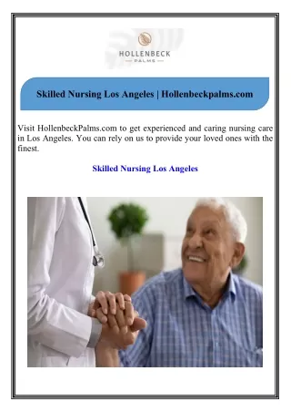 Skilled Nursing Los Angeles Hollenbeckpalms.com