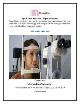 Eye Exam Near Me | Mpovision.com