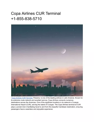 copa airlines cur terminal 1 855 838 5710