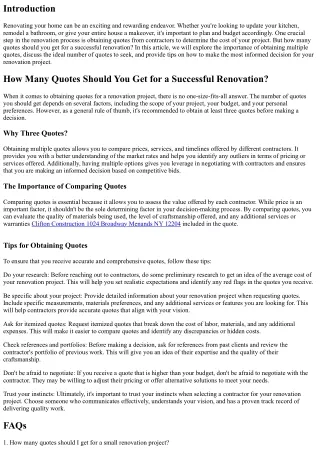 How Many Quotes Should You Get for a Successful Renovation?