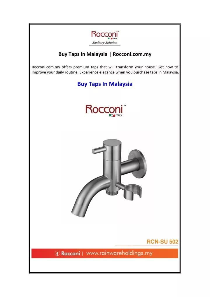 buy taps in malaysia rocconi com my