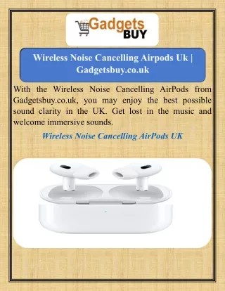 Wireless Noise Cancelling Airpods Uk  Gadgetsbuy.co.uk