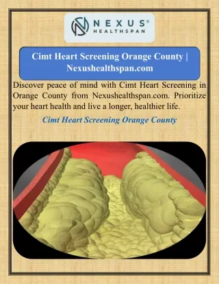 Cimt Heart Screening Orange County   Nexushealthspan.com