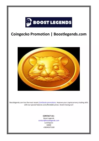 coingecko promotion boostlegends com