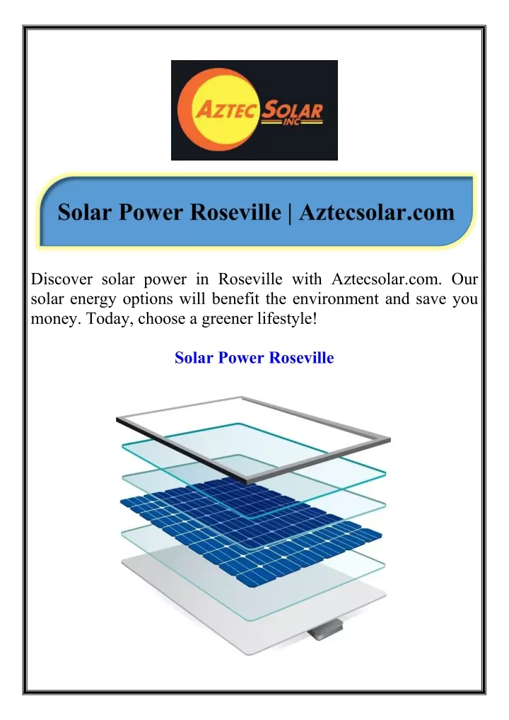 discover solar power in roseville with aztecsolar