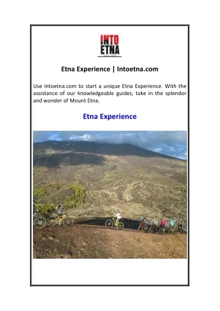 Etna Experience  Intoetna.com