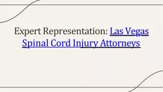 Expert Representation Las Vegas Spinal Cord Injury Attorneys