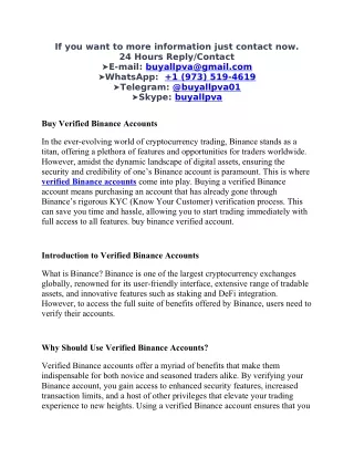 Buy Verified Binance Accounts