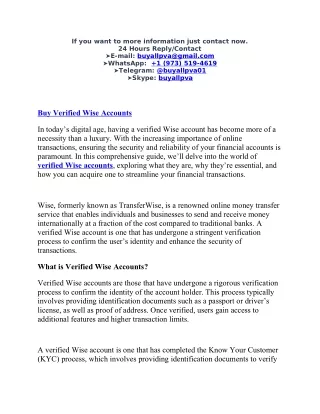 Buy Verified Wise Accounts