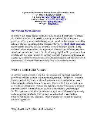 Buy Verified Skrill Accounts