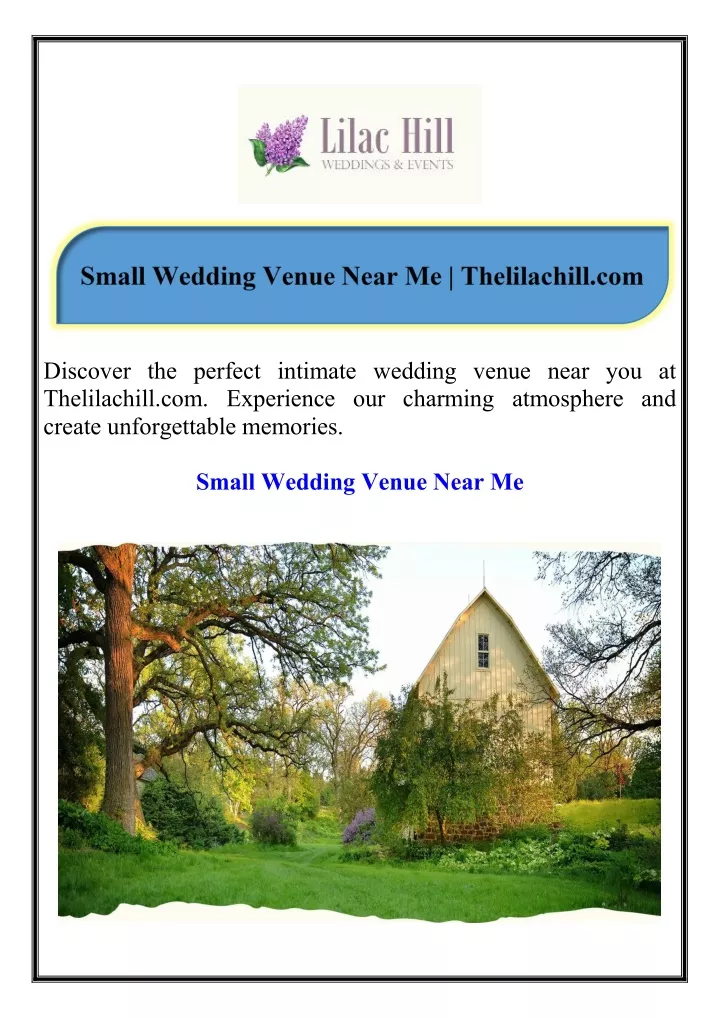 discover the perfect intimate wedding venue near