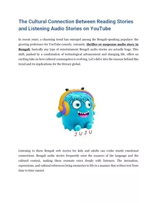 The Cultural Connection Between Reading Stories and Listening Audio Stories on YouTube