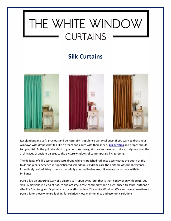 silk curtains