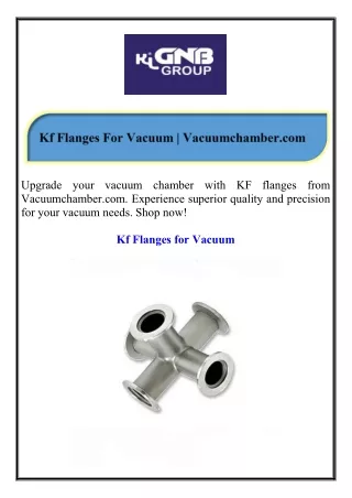 Kf Flanges For Vacuum Vacuumchamber.com